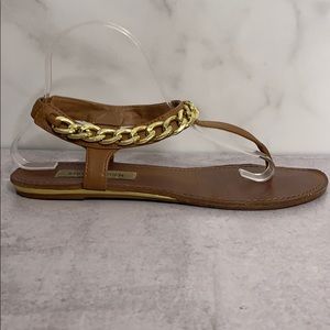 Steve Madden Chains Rose Gold Slides Sandals Women Blush Pink